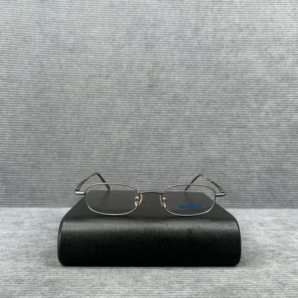 Maser S16 Oval Gunmetal Gray Metal Y2k Eyeglass Frames 45-20-A22